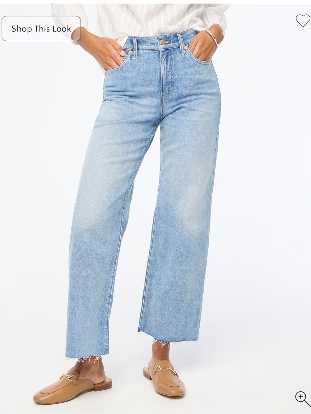 J Crew Wide-leg cropped jean in all-day stretch Women’s SZ 28 in Light Wash
